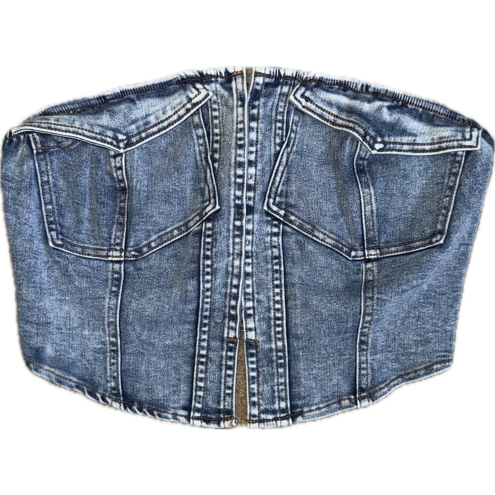 nwt fashion nova strapless denim bustier – size L